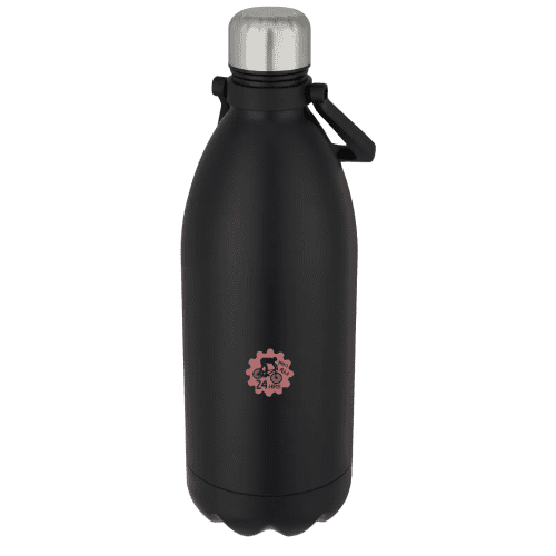 Custom branded Cove 1.5L Insulated Metal Bottles with a design from Total Merchandise - Black