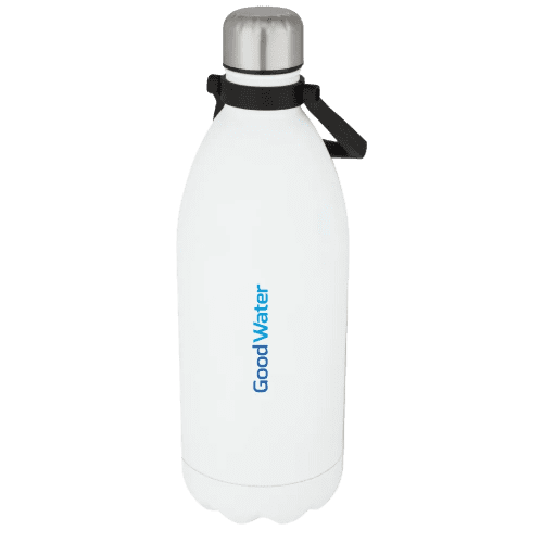 Branded Cove 1.5L Insulated Metal Bottles with a design from Total Merchandise - White