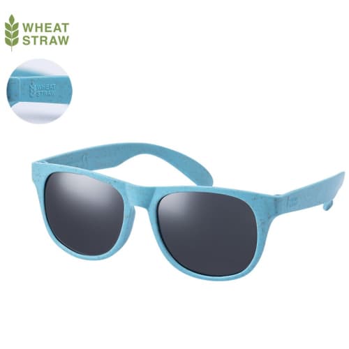 Promotional Wheatstraw & PP Sunglasses in Blue printed with your logo from Total Merchandise