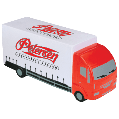 Custom printed Stress Lorry in off white & red from Total Merchandise