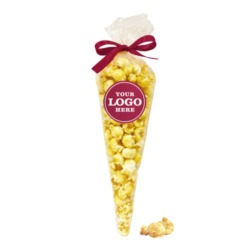 Gourmet Popcorn Cones in Clear/Burgundy