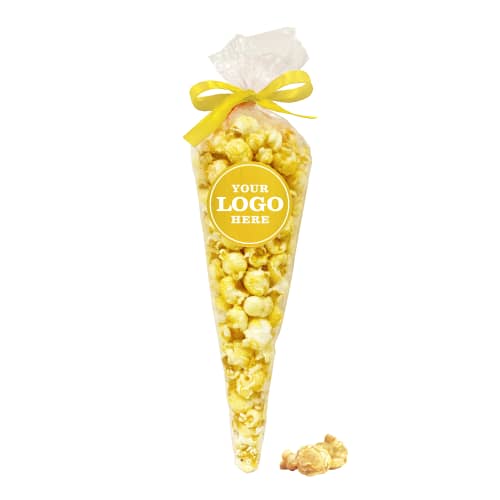 Gourmet Popcorn Cones in Clear/Yellow