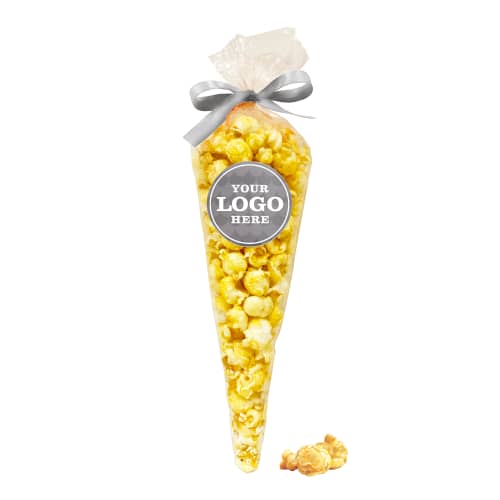 Gourmet Popcorn Cones in Clear/Silver