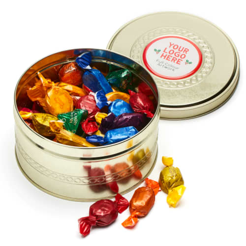 Treat Tin with Quality Street Chocolates in Gold