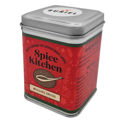 Custom Branded Mulling Spice Tins in Silver Printed with a Logo to the Label by Total Merchandise