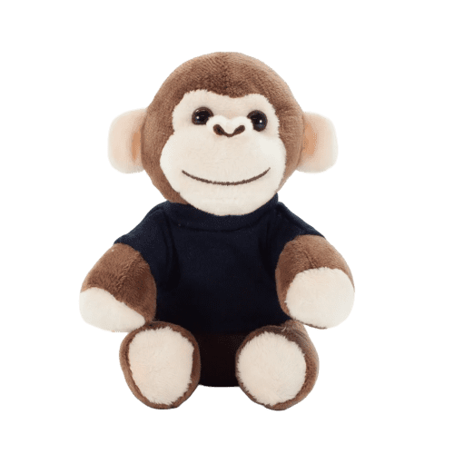 14cm Monkey with T-Shirt in Brown/Navy