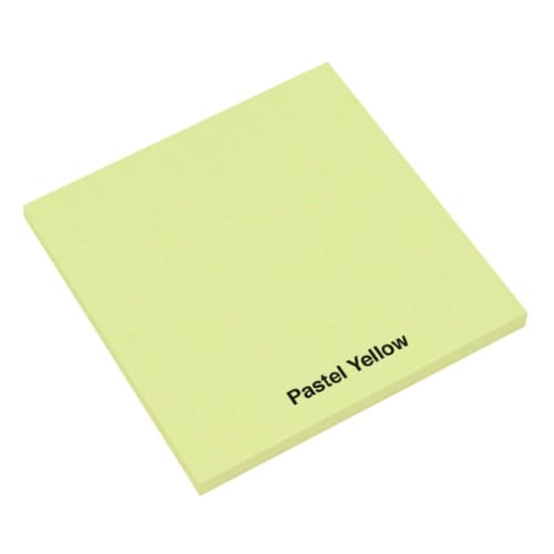 Logo Branded 3'' x 3'' Pastel Sticky Notes with a design from Total Merchandise - Pastel Yellow