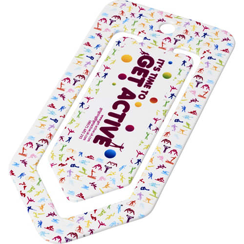 Company branded Jumbo Paperclip in white with a full colour design from Total Merchandise