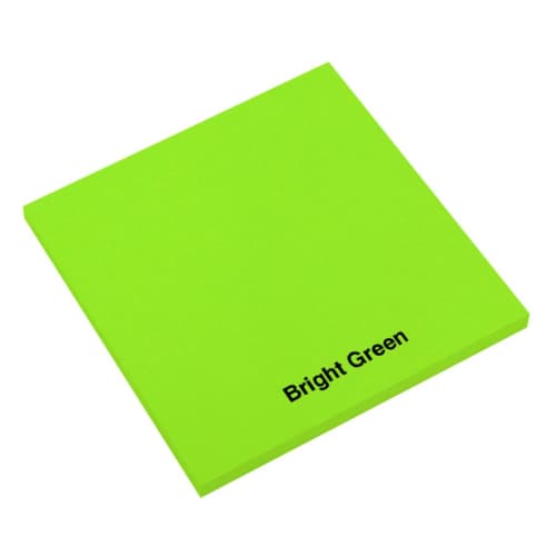Promotional printed 3'' x 3'' Bright Sticky Notes with a design from Total Merchandise -Bright green