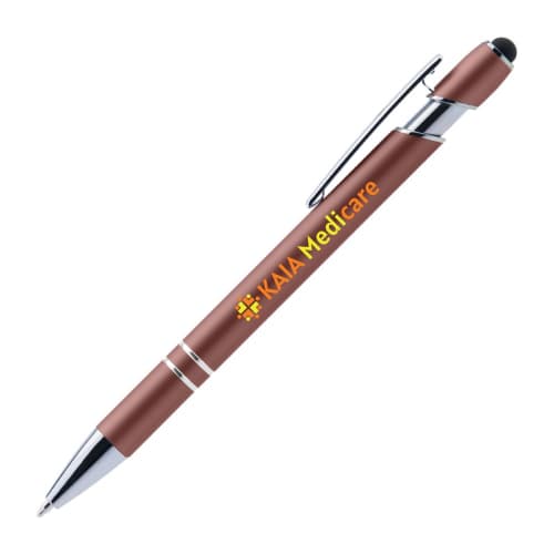 Personalisable Prince Softy Metallic Pen with Stylus in Bronze printed or engraved with your logo