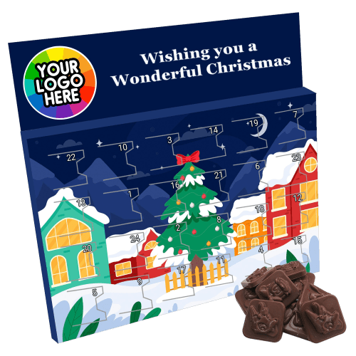 Promotional Advent Calendar in White logo printed with your logo from Total Merchandise