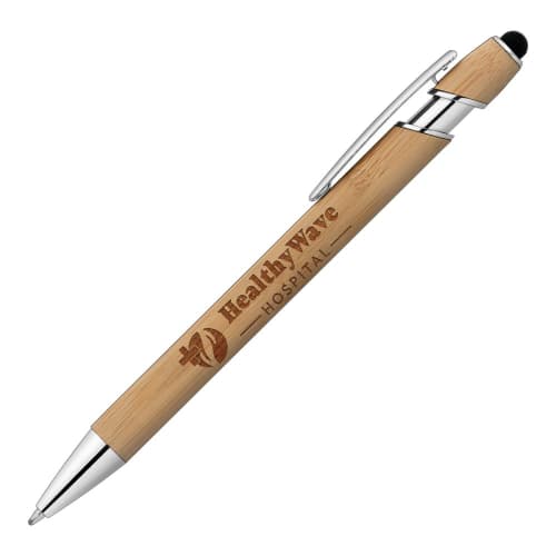 Custom Branded Prince Bamboo Pens with Stylus from Total Merchandise