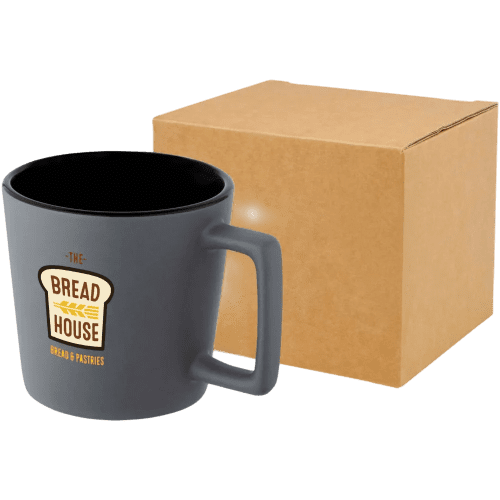 Grey and black Cali mug with recycled gift box from Total Merchandise