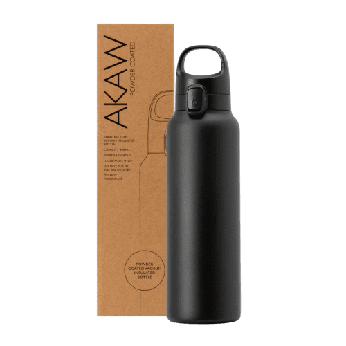 Custom Printed Akaw Insulated Sports Bottle in Black branded with your logo from Total Merchandise