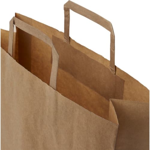 Promotional printed Large kraft Paper Bags with Flat Handles from Total Merchandise