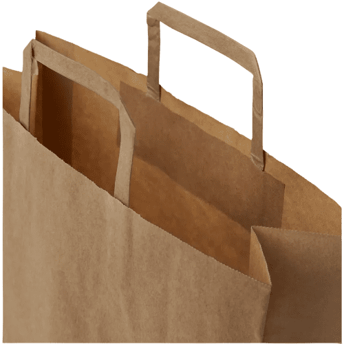 Promotional printed Large kraft Paper Bags with Flat Handles from Total Merchandise