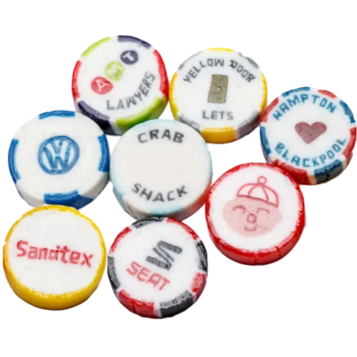Custom-branded traditional Rock Sweets with a personalised design from Total Merchandise