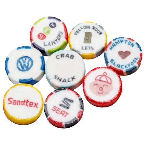 Custom-branded traditional Rock Sweets with a personalised design from Total Merchandise
