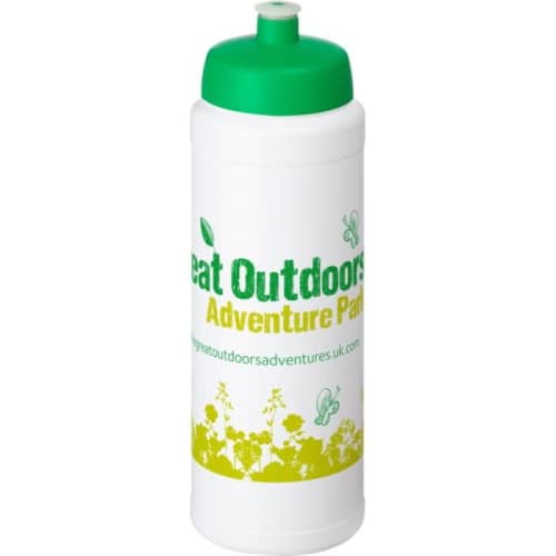 Printed 750ml Baseline Plus Sports Bottle with Sports Lid in White/Green from Total Merchandise