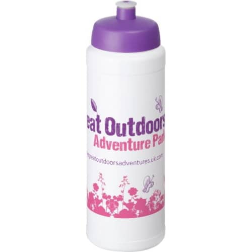 Printed 750ml Baseline Plus Sports Bottles with Sports Lid in White/Purple from Total Merchandise