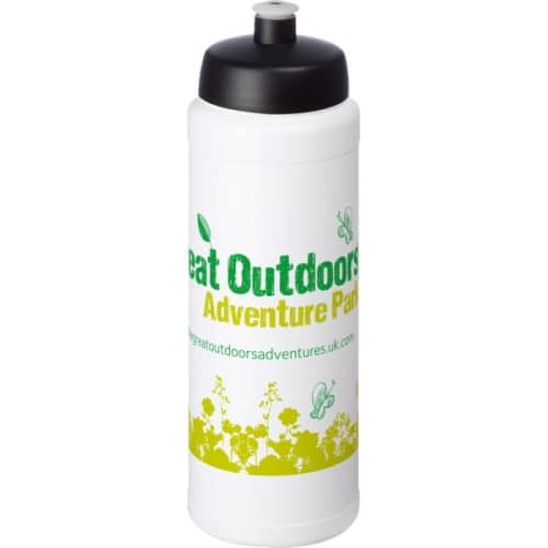 Promotional 750ml Baseline Plus Sports Bottles with Sports Lid in White/Black from Total Merchandise