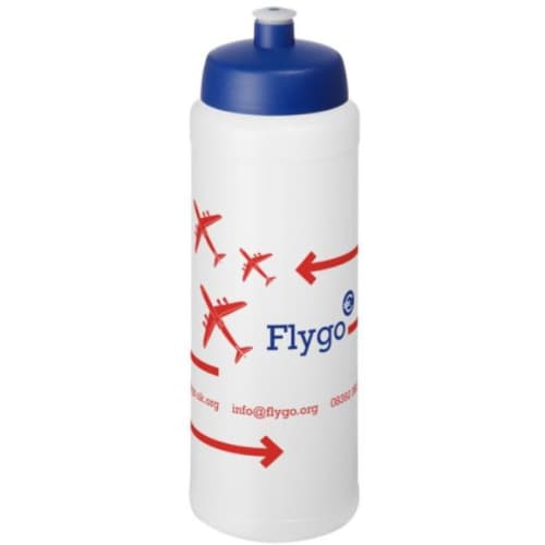 Printed 750ml Baseline Plus Sports Bottles with Sports Lid in Transparent/Blue