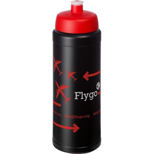 Personalisable 750ml Baseline Plus Sports Bottle with Sports Lid in Black/Red from Total Merchandise