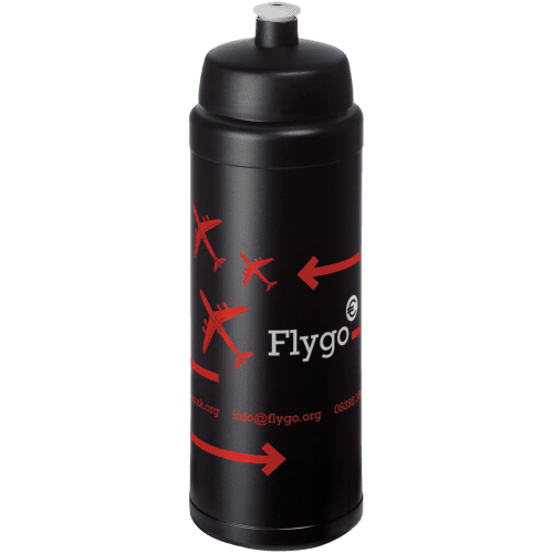Logo printed 750ml Baseline Plus Sports Bottle with Sports Lid in Black from Total Merchandise