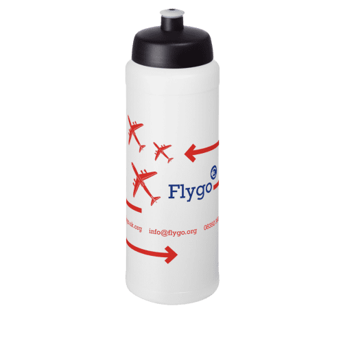 Branded 750ml Baseline Plus Sports Bottles with Sports Lid in Transparent/Black