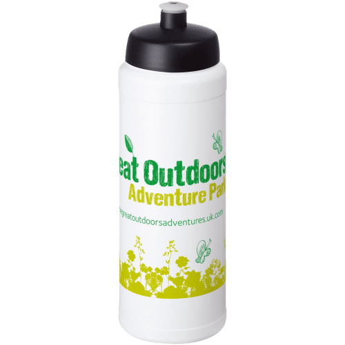 Promotional 750ml Baseline Plus Sports Bottles with Sports Lid in White/Black from Total Merchandise