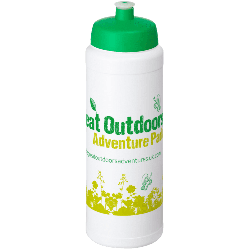 Printed 750ml Baseline Plus Sports Bottle with Sports Lid in White/Green from Total Merchandise