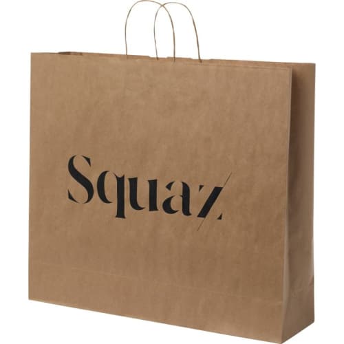 Logo branded XXL Kraft Paper Bags with Twisted Handles from Total Merchandise