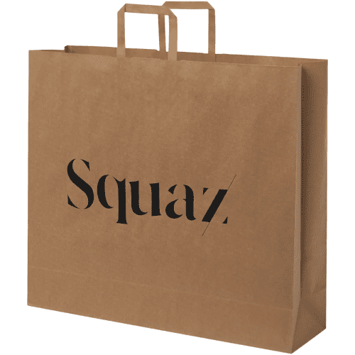 Logo branded XXL Kraft Paper Bags with Flat Handles from Total Merchandise
