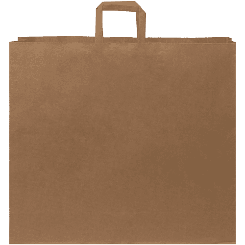 Promotional printed XXL Kraft Paper Bags with a Flat Handle from Total Merchandise