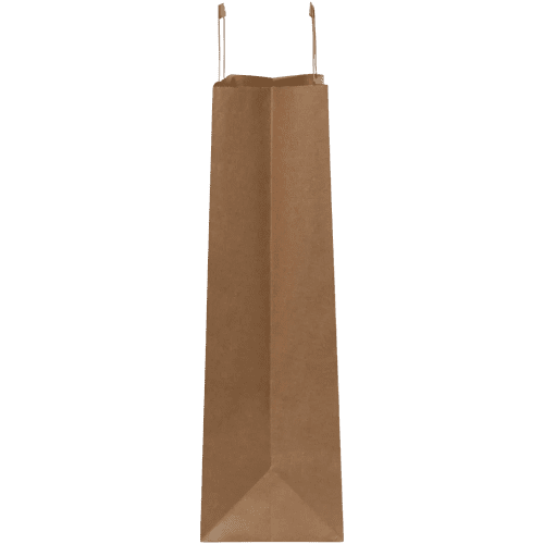 A side angle of the XXL Kraft Paper Bags with Flat handles from Total Merchandise