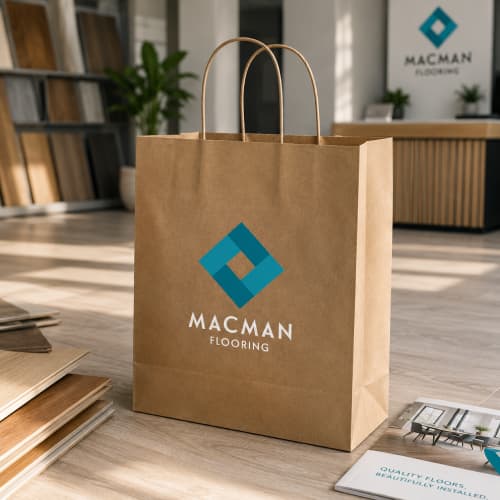 Lifestyle image of the Medium Kraft Paper Bag with Twisted Handles by Total Merchandise