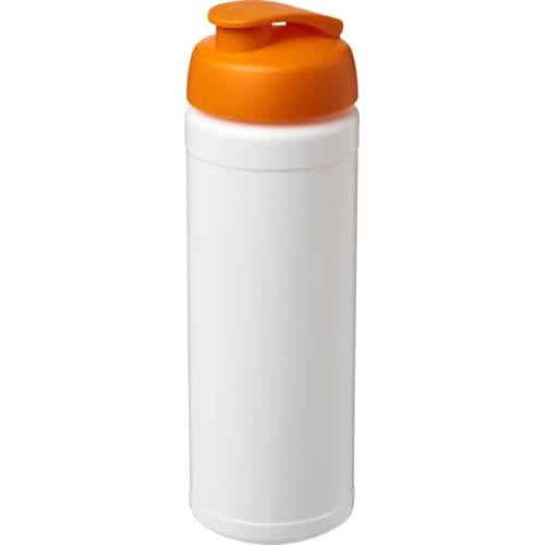 Personalisable 750ml Baseline Plus Sport Bottle with Flip Lid in White/Orange from Total Merchandise