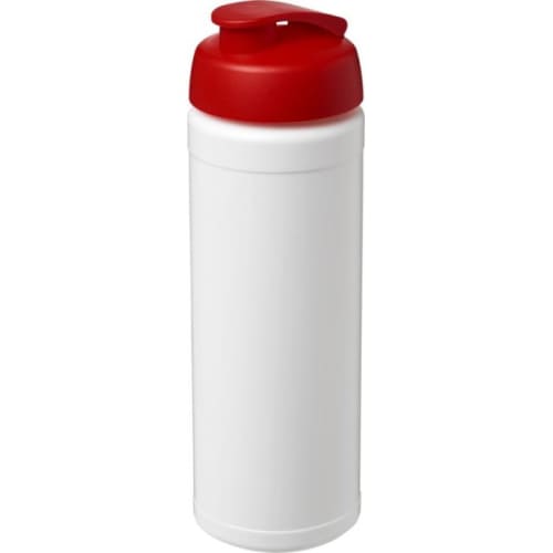 Logo branded 750ml Baseline Plus Sports Bottle with Flip Lid in White/Red from Total Merchandise