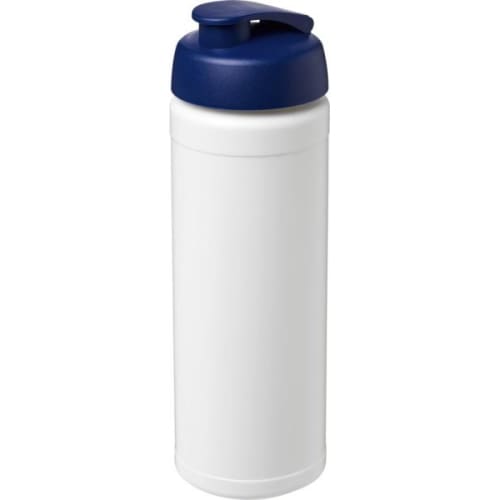 Logo printed 750ml Baseline Plus Sports Bottle with Flip Lid in White/Blue from Total Merchandise