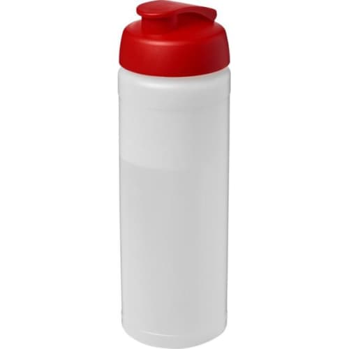 Branded 750ml Baseline Plus Sports Bottle with Flip Lid in Transparent/Red from Total Merchandise