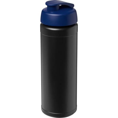 Personalisable 750ml Baseline Plus Sports Bottle with Flip Lid in Black/Blue from Total Merchandise