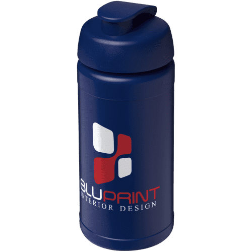 Logo printed 500ml Baseline Plus Sports Bottle with Flip Lid in Blue from Total Merchandise