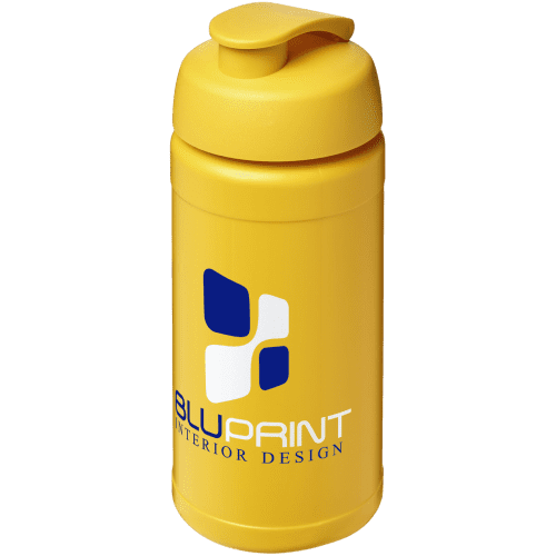 Customisable 500ml Baseline Plus Sports Bottle with Flip Lid in Yellow from Total Merchandise