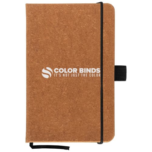 Custom-branded Carson Recycled Leather PU Notebook with a design from Total Merchandise