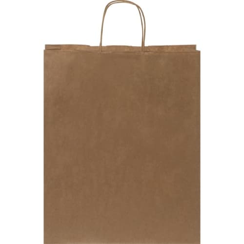 Personalisable Large Kraft Paper Bag with Twisted Handles in Kraft Brown from Total Merchandise