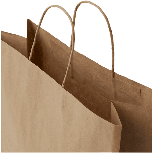 Custom branded Large Kraft Paper Bag with Twisted Handles in Kraft Brown from Total Merchandise