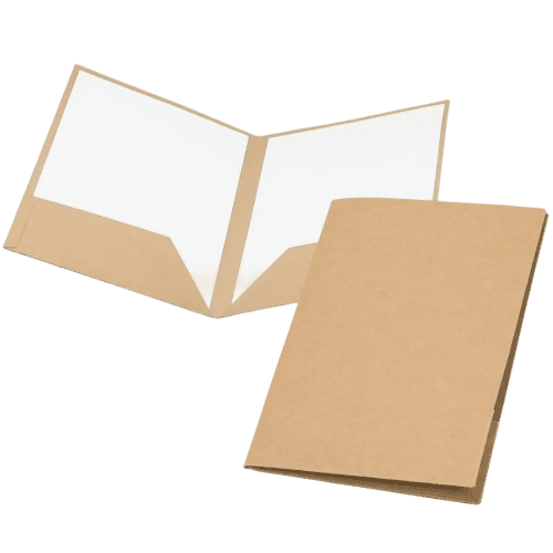 Logo-branded Kraft Paper A4 Folder with a printed design from Total Merchandise - Kraft Brown