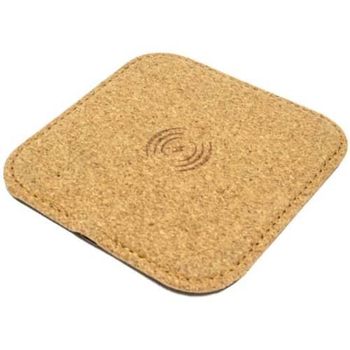 Branded Cork Wireless Charger with a design from Total Merchandise - Cork