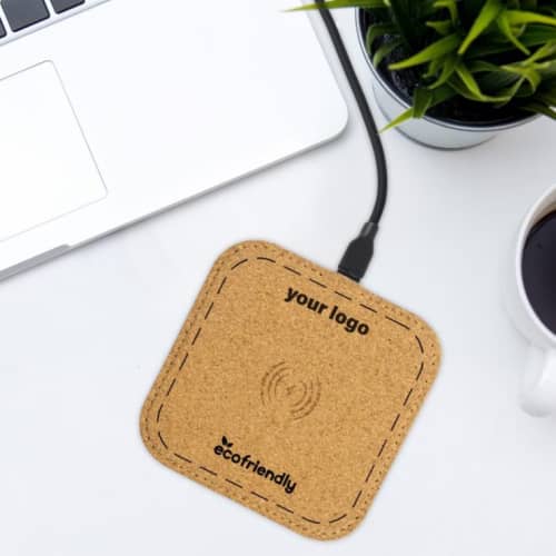 Personalised Cork Wireless Charger with a design from Total Merchandise