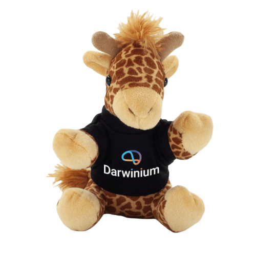 14cm Giraffe with T-Shirt in Brown/Black